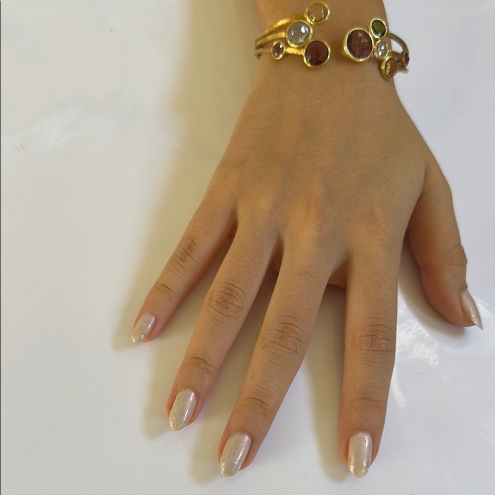 Marco Bicego 18k gold JAIPUR Color Gemstone cuff Bracelet​ ⭐️ - Picture 4 of 15